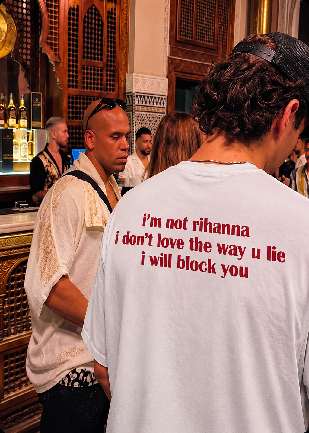 "I’m Not Rihanna" Oversized T-Shirt – Minimal Red & White Streetwear