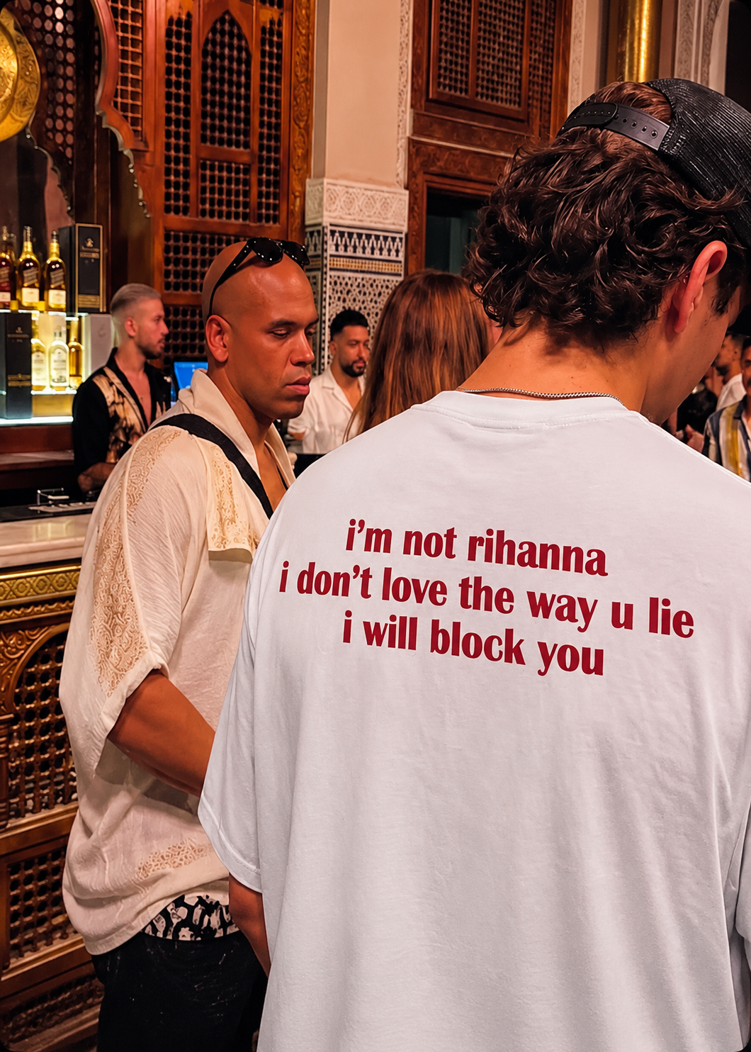 "I’m Not Rihanna" Oversized T-Shirt – Minimal Red & White Streetwear